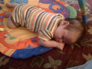 Daniel fell asleep during tummy time today
